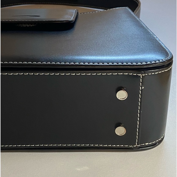 The Hermes of England Tanner Krolle London Classic Black Leather Bag Retail$2500 - Picture 8 of 16